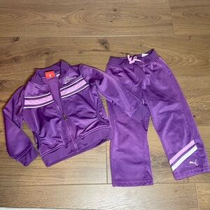 Puma Purple 2 Piece Track Suit Zip Up Classic Y2K Style Infant Girl Size 24M